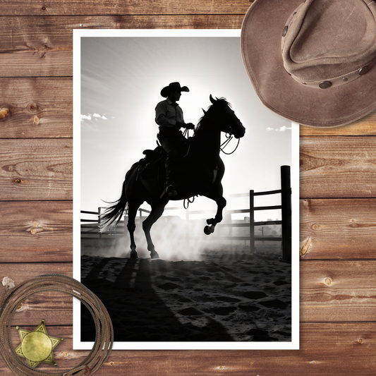Rearing Horse Silhouette Print