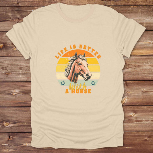Fun western t-shirt for horse lovers and cowgirls. Western cowgirl graphic tee with horse design. Cowboy humor t-shirt for rodeo and country lovers. Horse lover funny t-shirt with western theme. Country style horse graphic tee for cowboys and cowgirls. Retro style funny western shirt for equestrians. Cute and funny country shirt with horse print. Southern cowgirl funny quote shirt for horse lovers. List of Things I Want. Life is better with a horse.