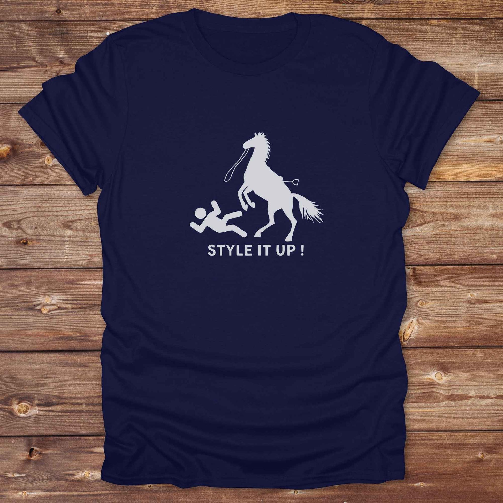 navy blue Fun western t-shirt for horse lovers and cowgirls. Western cowgirl graphic tee with horse design. Cowboy humor t-shirt for rodeo and country lovers. Horse lover funny t-shirt with western theme. Country style horse graphic tee for cowboys and cowgirls. Retro style funny western shirt for equestrians. Cute and funny country shirt with horse print. Southern cowgirl funny quote shirt for horse lovers. List of Things I Want. Style it Out