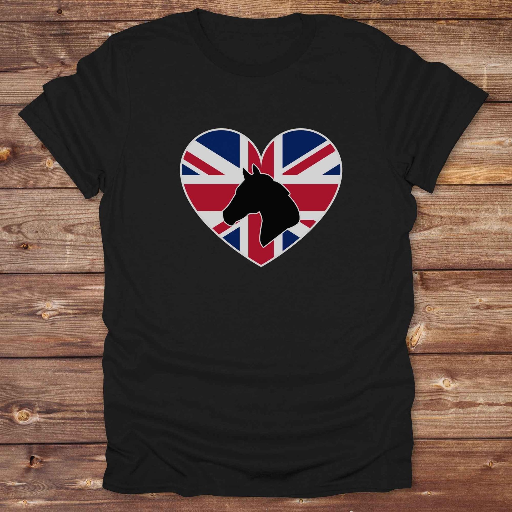 Celebrate your love for horses and the UK countryside with our Horse Love UK T-Shirt, designed for western lifestyle lovers, cowgirls, and equestrian fans alike. Featuring a bold horse silhouette and a heart-shaped Union Jack, this tee is perfect for British horse riders who enjoy rustic country charm and humor. Ideal for rodeos, barn days, birthdays, or casual wear, it blends patriotic pride with western flair. Allday comfort whether you're at the stables or out.
