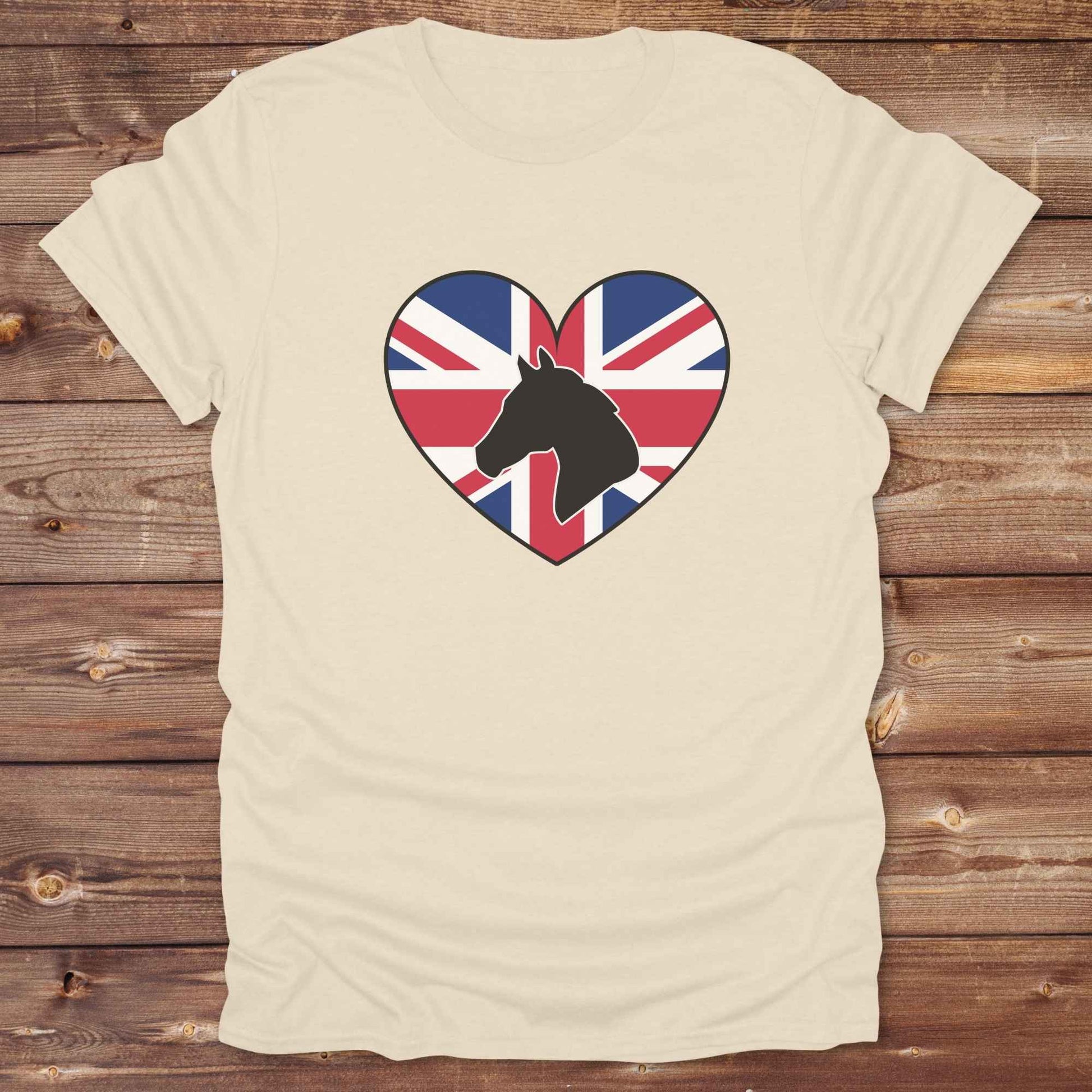 Celebrate your love for horses and the UK countryside with our Horse Love UK T-Shirt, designed for western lifestyle lovers, cowgirls, and equestrian fans alike. Featuring a bold horse silhouette and a heart-shaped Union Jack, this tee is perfect for British horse riders who enjoy rustic country charm and humor. Ideal for rodeos, barn days, birthdays, or casual wear, it blends patriotic pride with western flair. Allday comfort whether you're at the stables or out.