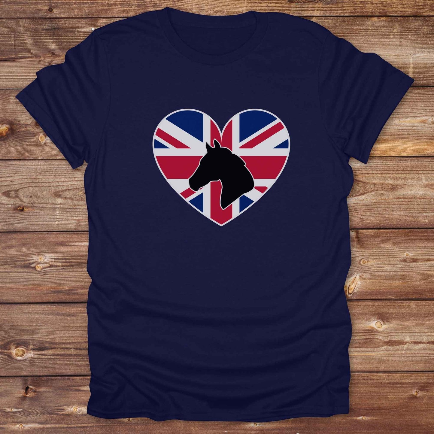 Celebrate your love for horses and the UK countryside with our Horse Love UK T-Shirt, designed for western lifestyle lovers, cowgirls, and equestrian fans alike. Featuring a bold horse silhouette and a heart-shaped Union Jack, this tee is perfect for British horse riders who enjoy rustic country charm and humor. Ideal for rodeos, barn days, birthdays, or casual wear, it blends patriotic pride with western flair. Allday comfort whether you're at the stables or out.