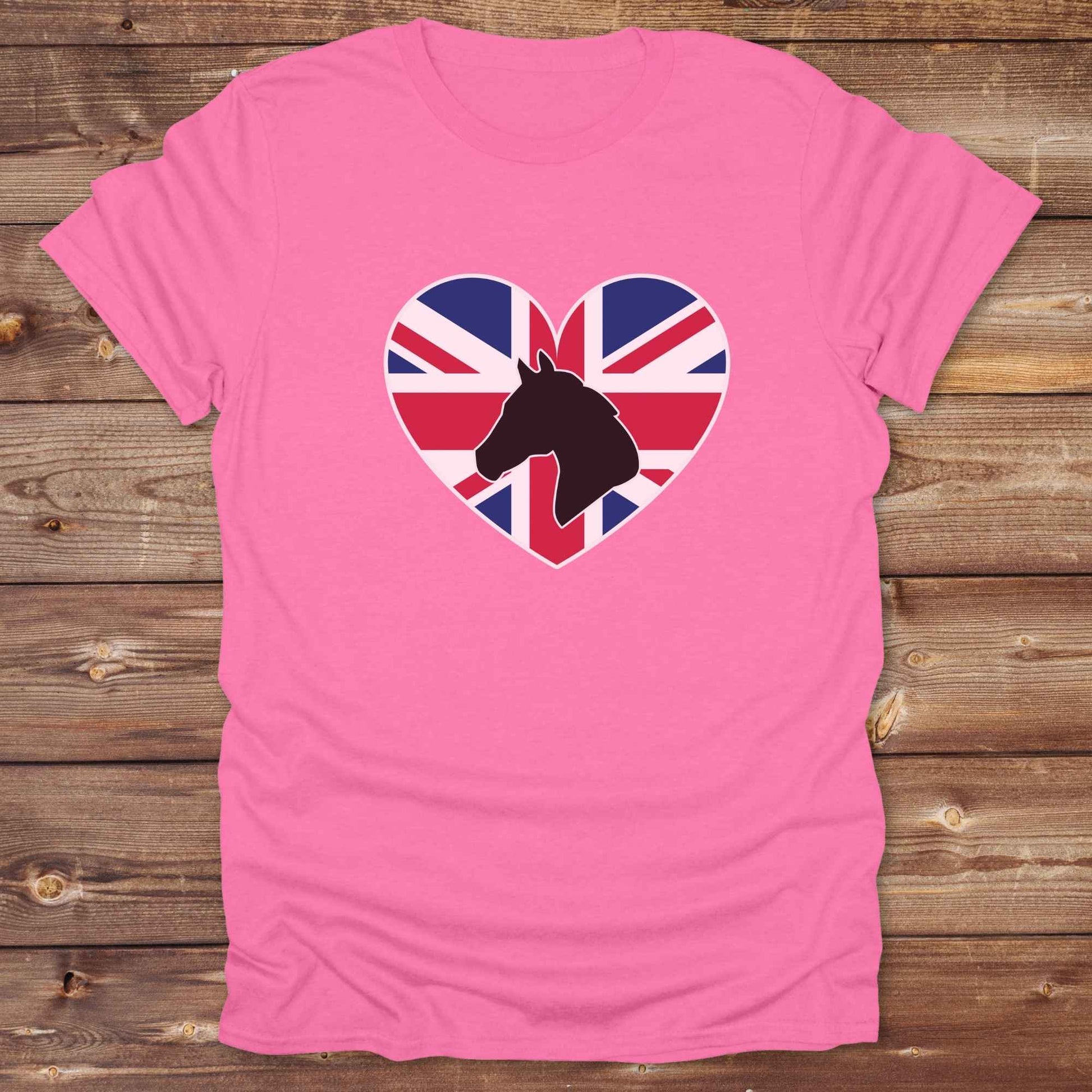 Celebrate your love for horses and the UK countryside with our Horse Love UK T-Shirt, designed for western lifestyle lovers, cowgirls, and equestrian fans alike. Featuring a bold horse silhouette and a heart-shaped Union Jack, this tee is perfect for British horse riders who enjoy rustic country charm and humor. Ideal for rodeos, barn days, birthdays, or casual wear, it blends patriotic pride with western flair. Allday comfort whether you're at the stables or out.