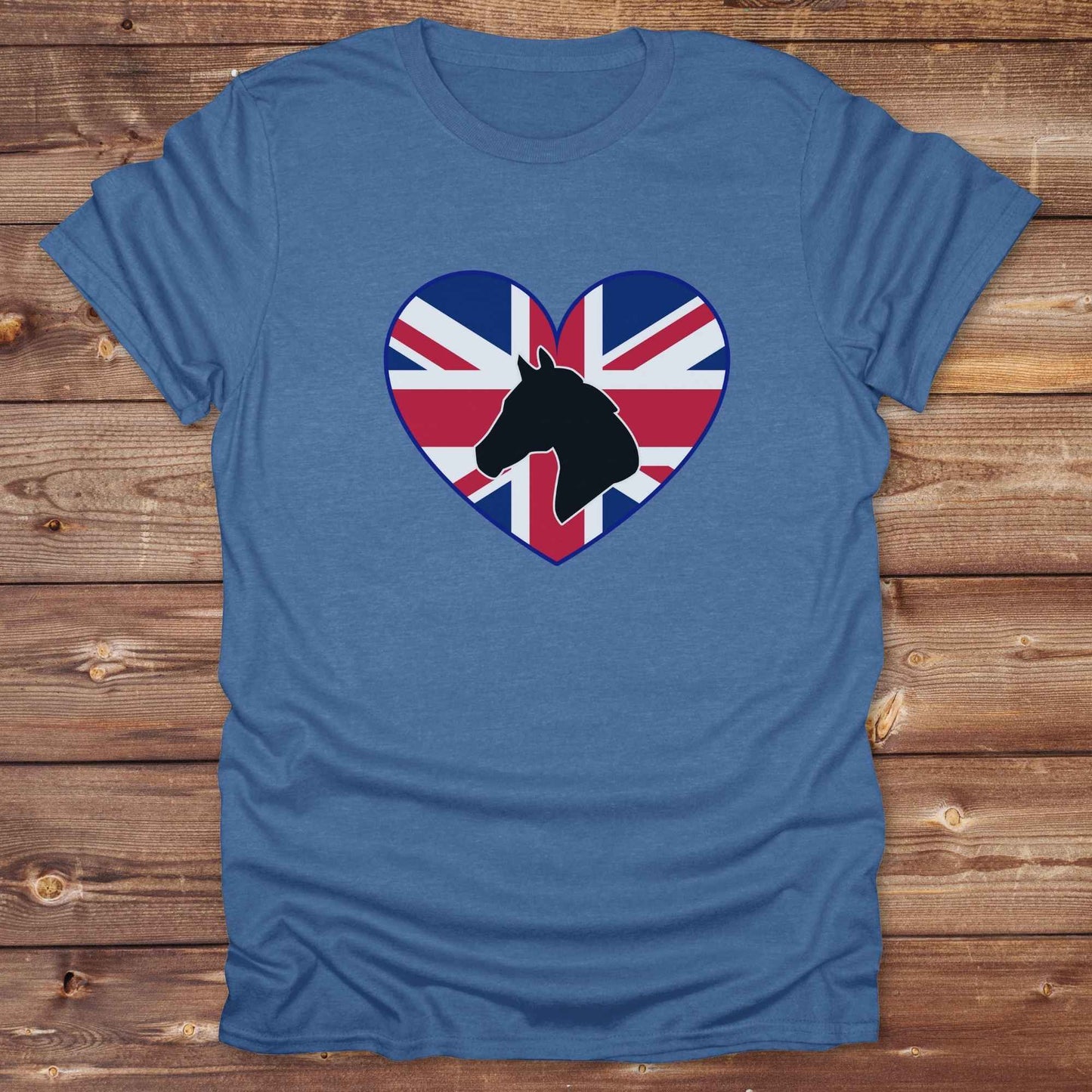 Celebrate your love for horses and the UK countryside with our Horse Love UK T-Shirt, designed for western lifestyle lovers, cowgirls, and equestrian fans alike. Featuring a bold horse silhouette and a heart-shaped Union Jack, this tee is perfect for British horse riders who enjoy rustic country charm and humor. Ideal for rodeos, barn days, birthdays, or casual wear, it blends patriotic pride with western flair. Allday comfort whether you're at the stables or out.