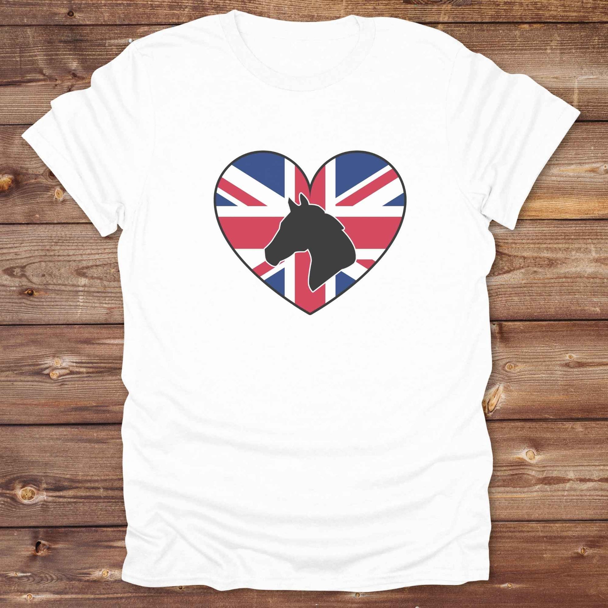 Celebrate your love for horses and the UK countryside with our Horse Love UK T-Shirt, designed for western lifestyle lovers, cowgirls, and equestrian fans alike. Featuring a bold horse silhouette and a heart-shaped Union Jack, this tee is perfect for British horse riders who enjoy rustic country charm and humor. Ideal for rodeos, barn days, birthdays, or casual wear, it blends patriotic pride with western flair. Allday comfort whether you're at the stables or out.