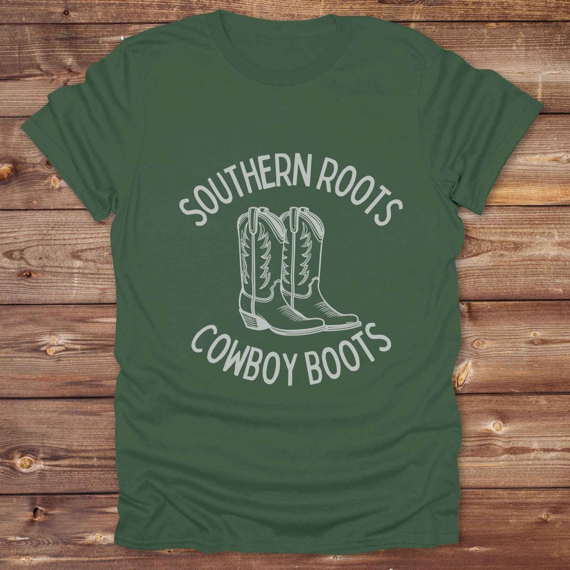 Celebrate your country soul with our “Southern Roots Cowboy Boots” graphic tee perfect for cowgirls, rodeo lovers, and anyone who lives for barn life and western fashion. Featuring bold western typography and iconic cowboy boots artwork, this shirt is a must have for horse lovers and southern style fans alike. Ideal for gifts, rodeo events, or everyday rustic living, it’s designed for comfort, style, and soul. Whether you're headed to the stables, the saloon, or Sunday brunch on the farm.