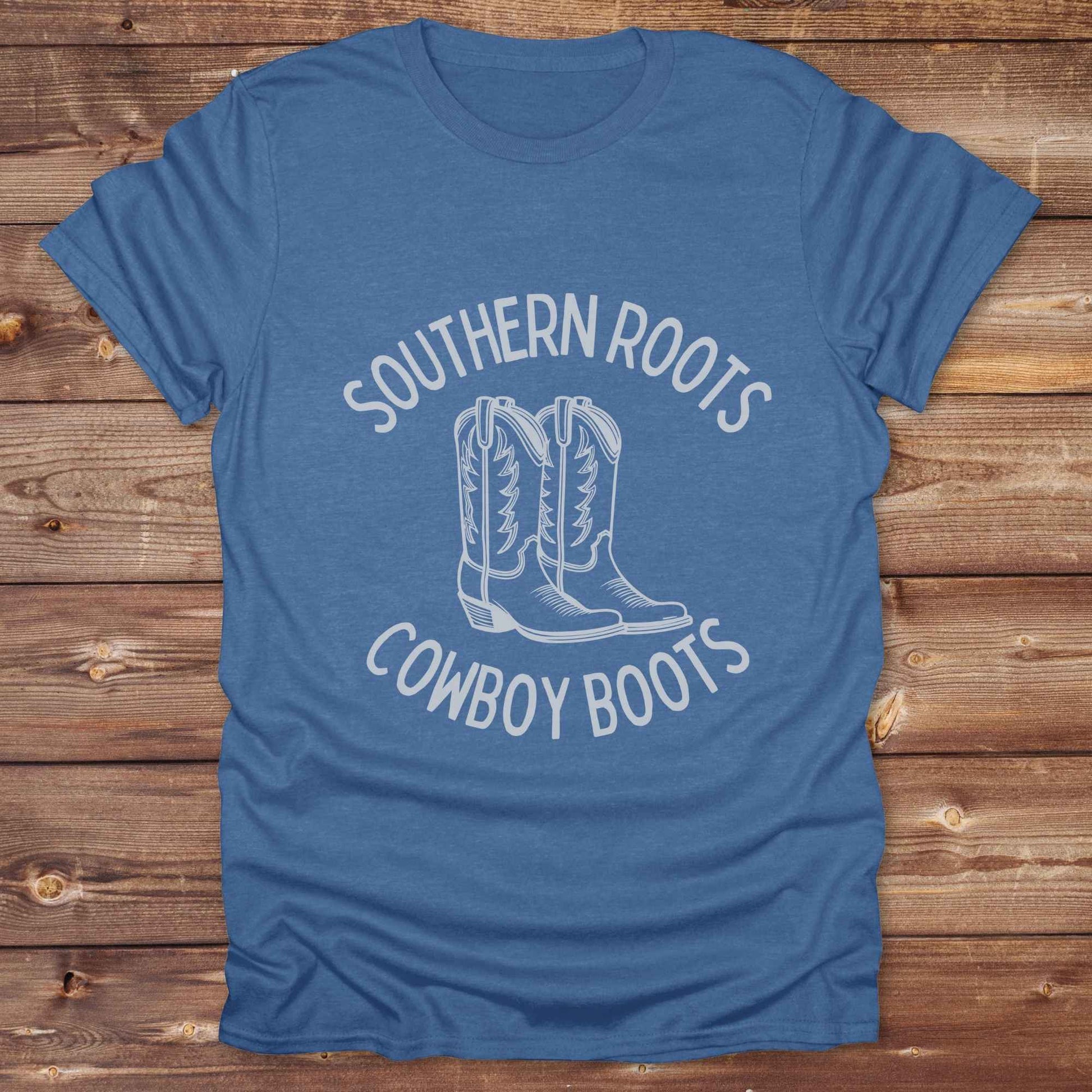Celebrate your country soul with our “Southern Roots Cowboy Boots” graphic tee perfect for cowgirls, rodeo lovers, and anyone who lives for barn life and western fashion. Featuring bold western typography and iconic cowboy boots artwork, this shirt is a must have for horse lovers and southern style fans alike. Ideal for gifts, rodeo events, or everyday rustic living, it’s designed for comfort, style, and soul. Whether you're headed to the stables, the saloon, or Sunday brunch on the farm.