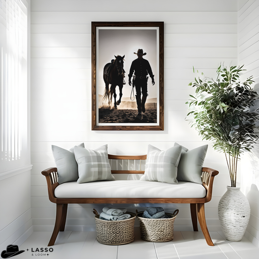 Cowboy Walking Horse Print