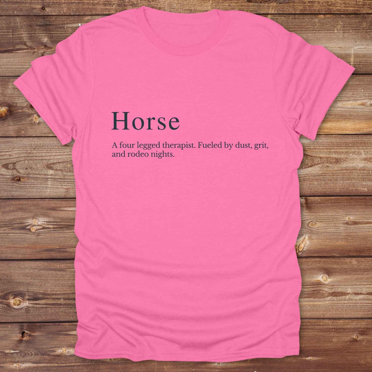 Azalea pink t-shirt. Definition of a horse cowboy tshirt. Funny t-shirts, horse lover tee.