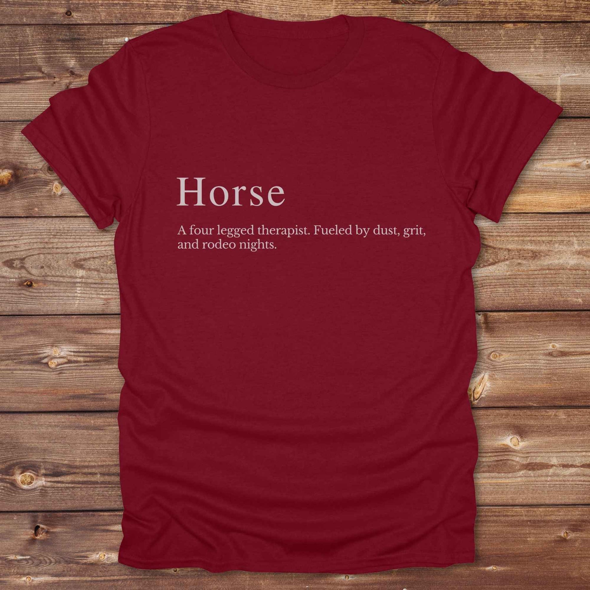 Cardinal Red t-shirt. Definition of a horse cowboy tshirt. Funny t-shirts, horse lover tee.