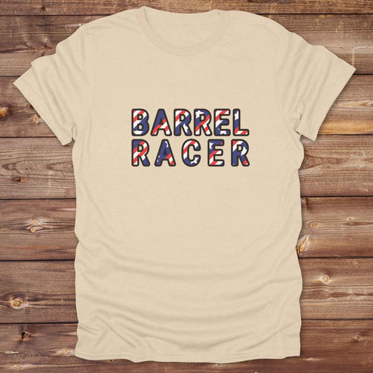 sand beige Barrel Racer T-Shirt, Cowboy Graphic Tee, Western Tees, Horse Lover T-Shirt