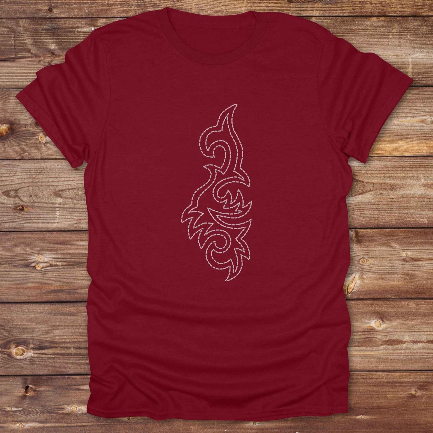 cardinal red boot Stitch Seahorse T-Shirt, Horse T-Shirts, Equine T-Shirts, Western Tees, Cowgirl Graphic Tee