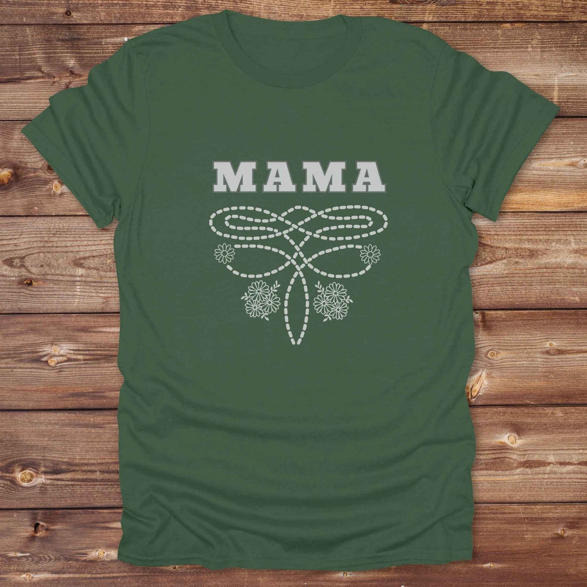 military green Boot Stitch Mama T-Shirt, Cowgirl Shirt, Western Tee, Equine T-Shirts, Cowboy Graphic Tee