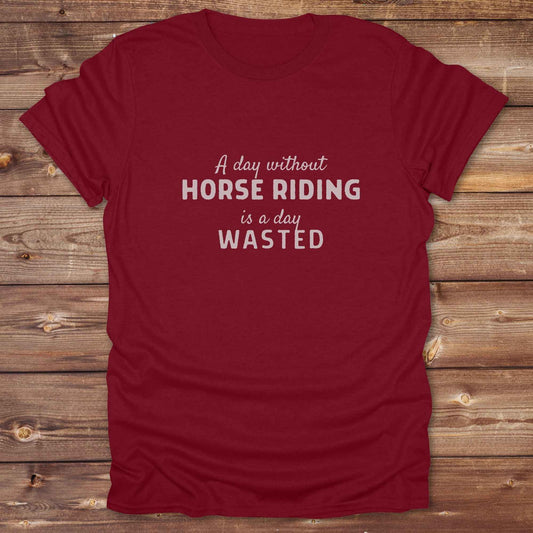 cardinal red Soft unisex horse lover tee featuring quote about riding and daily life”