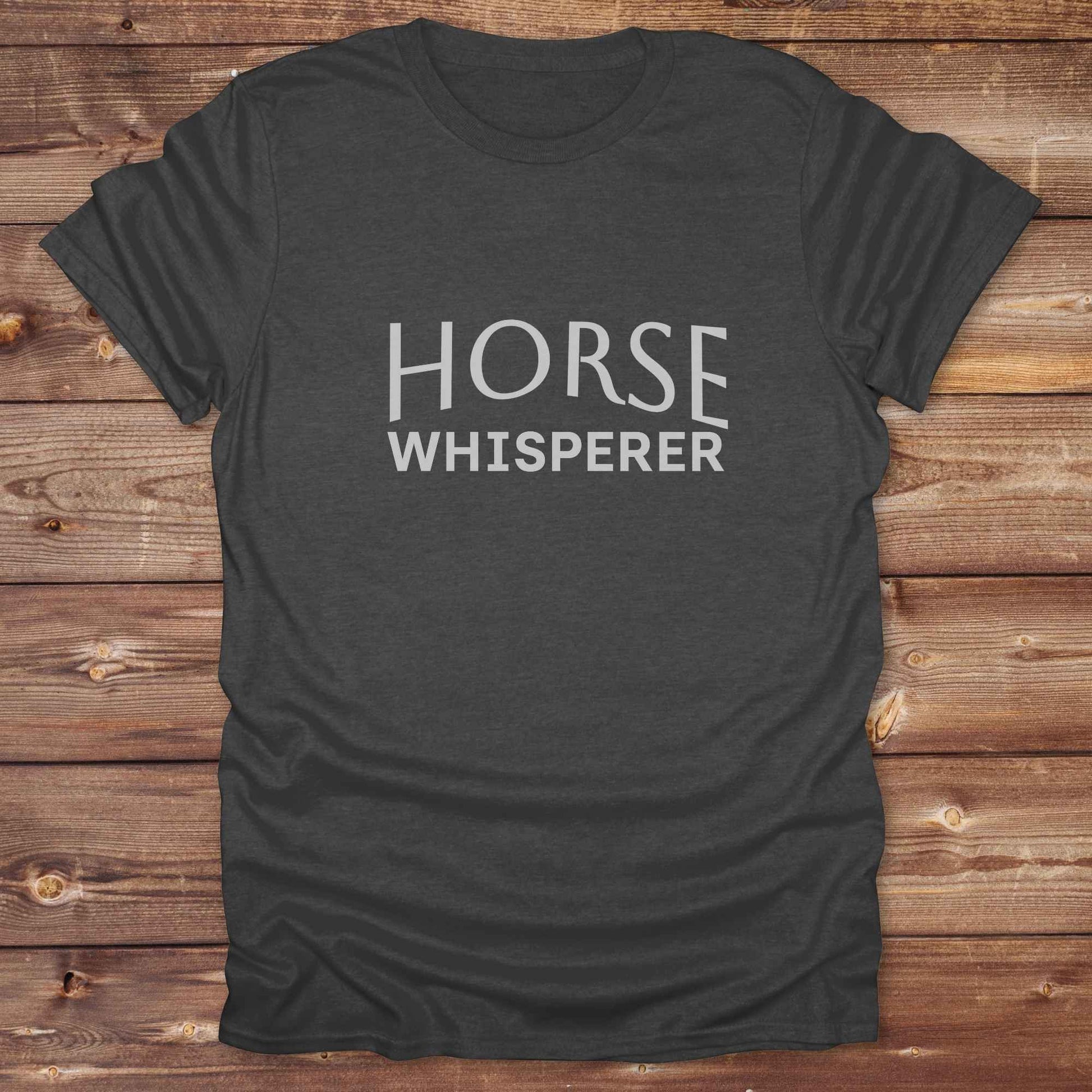 graphite heather grey Horse Whisperer T-Shirt, Horse Lover Tee, Western Style Cowgirl Shirt, Equine Riding T-Shirt