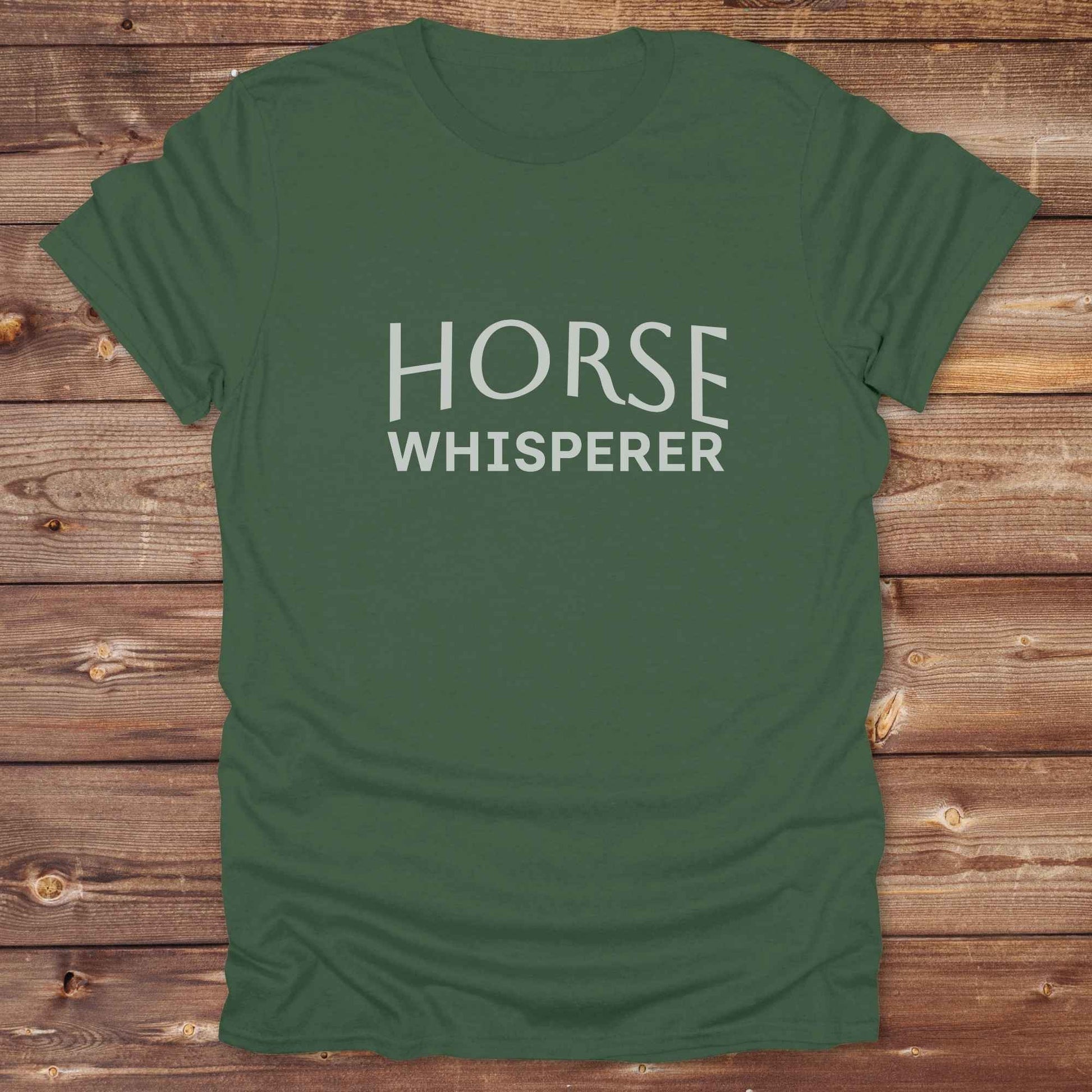 military green Horse Whisperer T-Shirt, Horse Lover Tee, Western Style Cowgirl Shirt, Equine Riding T-Shirt