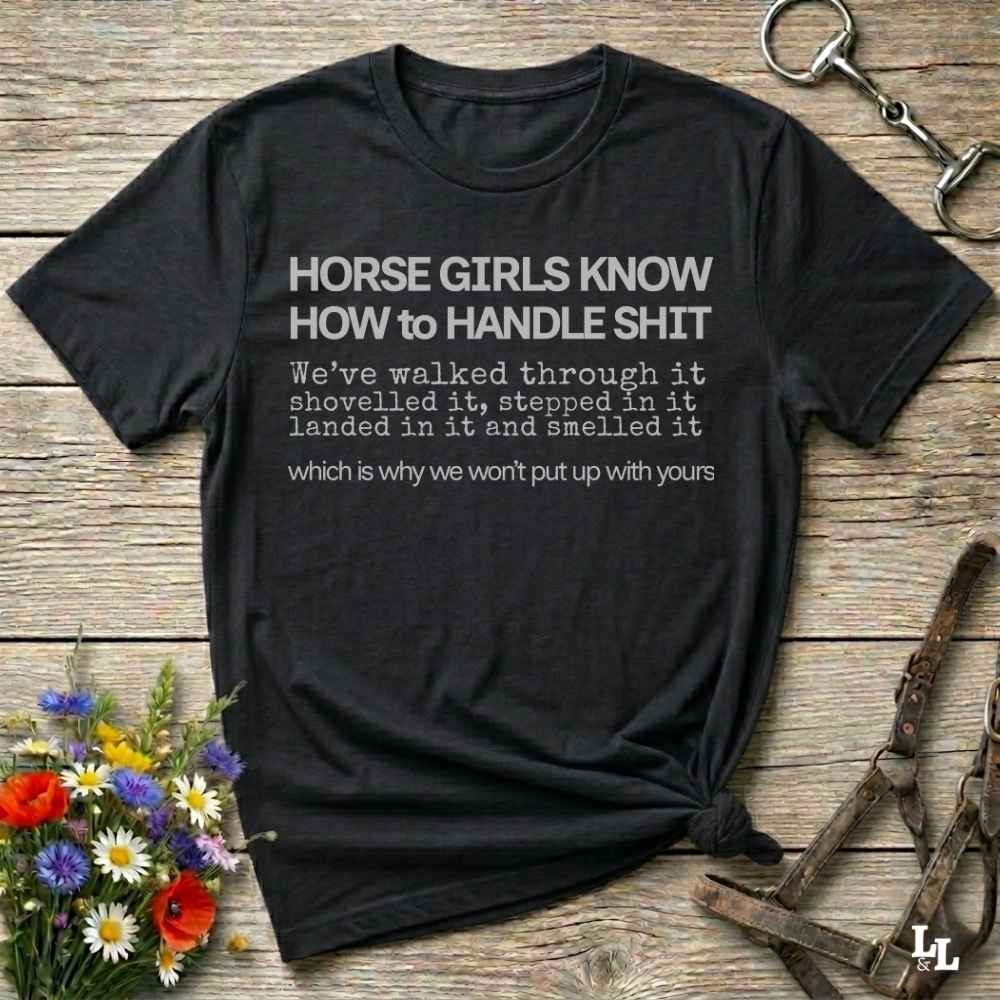 black Horse Girls Know T-Shirt, Funny Tee, Western Style Wear, Cowgirl Shirt, Equine T-Shirts