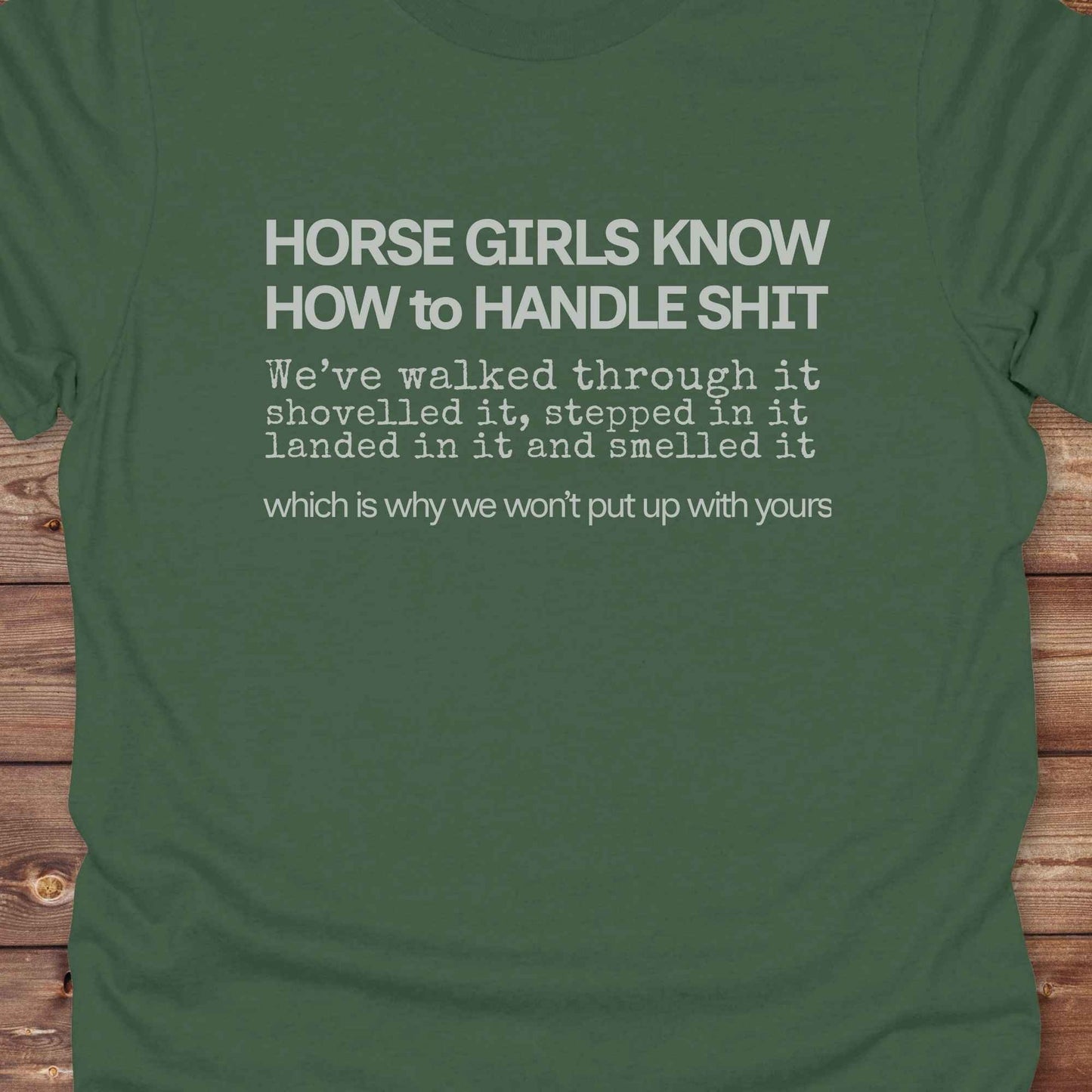 Horse Girls Know T-Shirt, Funny Tee, Western Style Wear, Cowgirl Shirt, Equine T-Shirts close up