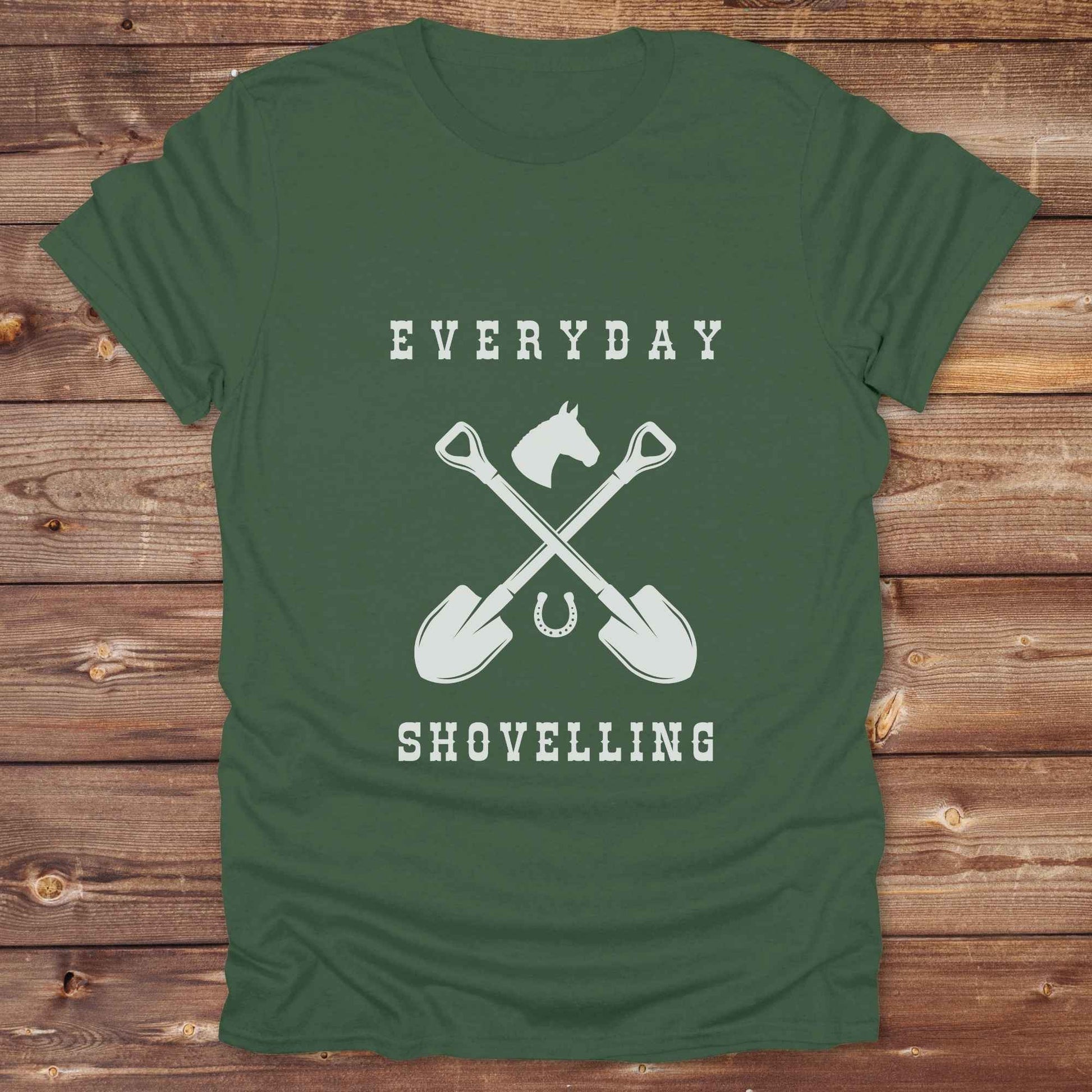 Fun western t-shirt for horse lovers and cowgirls. Western cowgirl graphic tee with horse design. Cowboy humor t-shirt for rodeo and country lovers. Horse lover funny t-shirt with western theme. Country style horse graphic tee for cowboys and cowgirls. Retro style funny western shirt for equestrians. Cute and funny country shirt with horse print. Southern cowgirl funny quote shirt for horse lovers. Everyday shovelling.