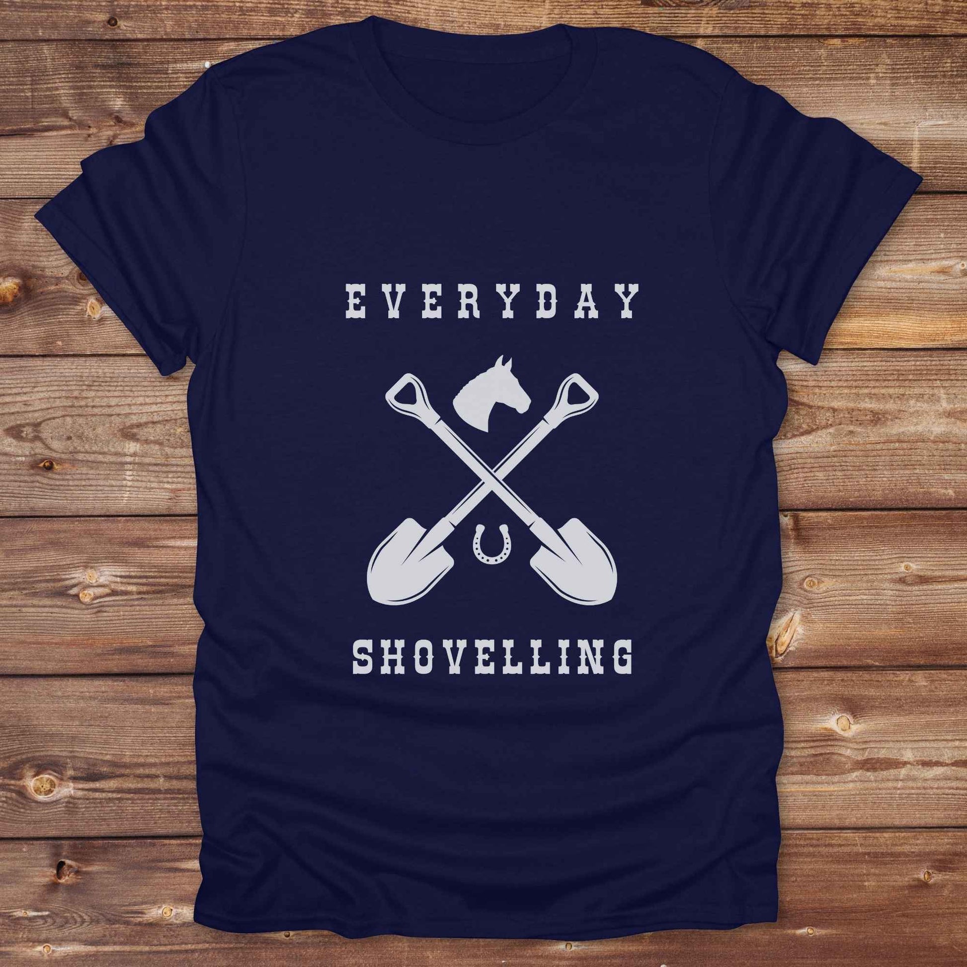 Fun western t-shirt for horse lovers and cowgirls. Western cowgirl graphic tee with horse design. Cowboy humor t-shirt for rodeo and country lovers. Horse lover funny t-shirt with western theme. Country style horse graphic tee for cowboys and cowgirls. Retro style funny western shirt for equestrians. Cute and funny country shirt with horse print. Southern cowgirl funny quote shirt for horse lovers. Everyday shovelling.