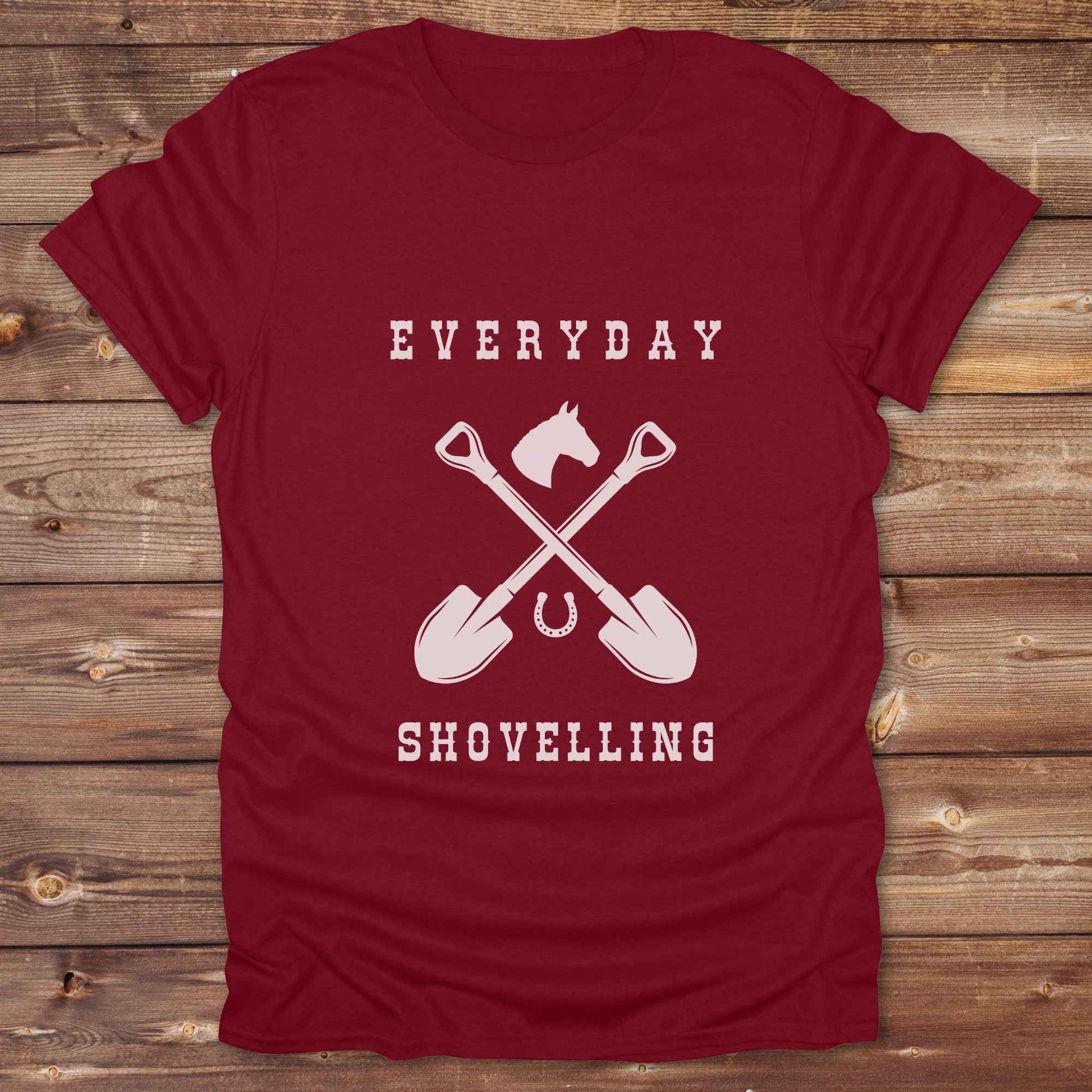 Fun western t-shirt for horse lovers and cowgirls. Western cowgirl graphic tee with horse design. Cowboy humor t-shirt for rodeo and country lovers. Horse lover funny t-shirt with western theme. Country style horse graphic tee for cowboys and cowgirls. Retro style funny western shirt for equestrians. Cute and funny country shirt with horse print. Southern cowgirl funny quote shirt for horse lovers. Everyday shovelling.