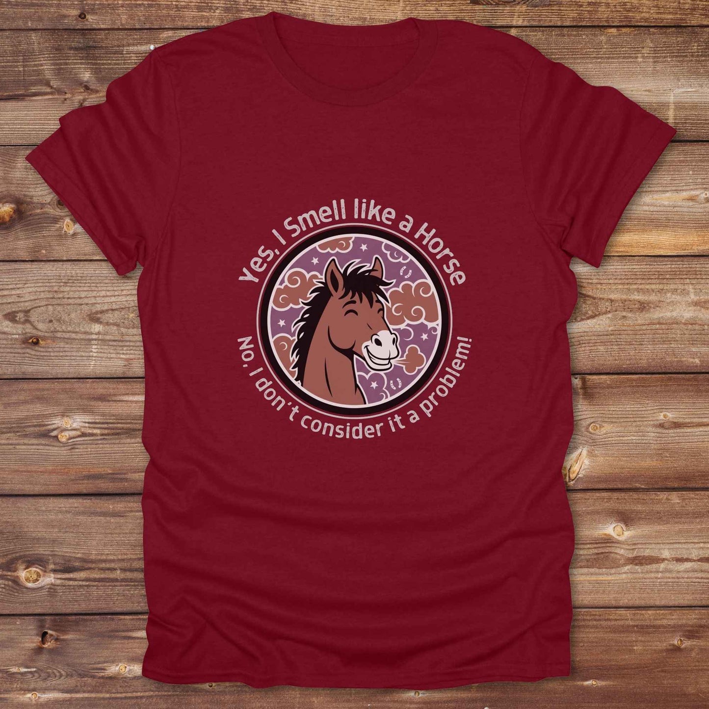 cardinal red Yes, I Smell like a Horse T-Shirt, Funny Tees, Western Style Cowgirl Shirts, Equine T-Shirts