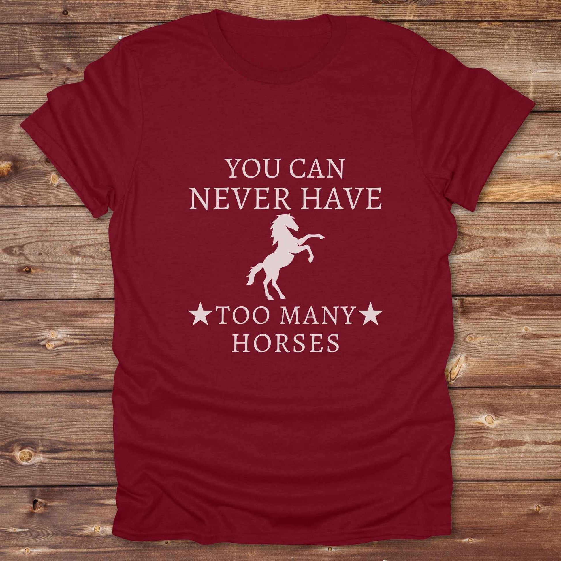 Fun western t-shirt for horse lovers and cowgirls. Western cowgirl graphic tee with horse design. Cowboy humor t-shirt for rodeo and country lovers. Horse lover funny t-shirt with western theme. Country style horse graphic tee for cowboys and cowgirls. Retro style funny western shirt for equestrians. Cute and funny country shirt with horse print. Southern cowgirl funny quote shirt for horse lovers. You can never have too many horses.