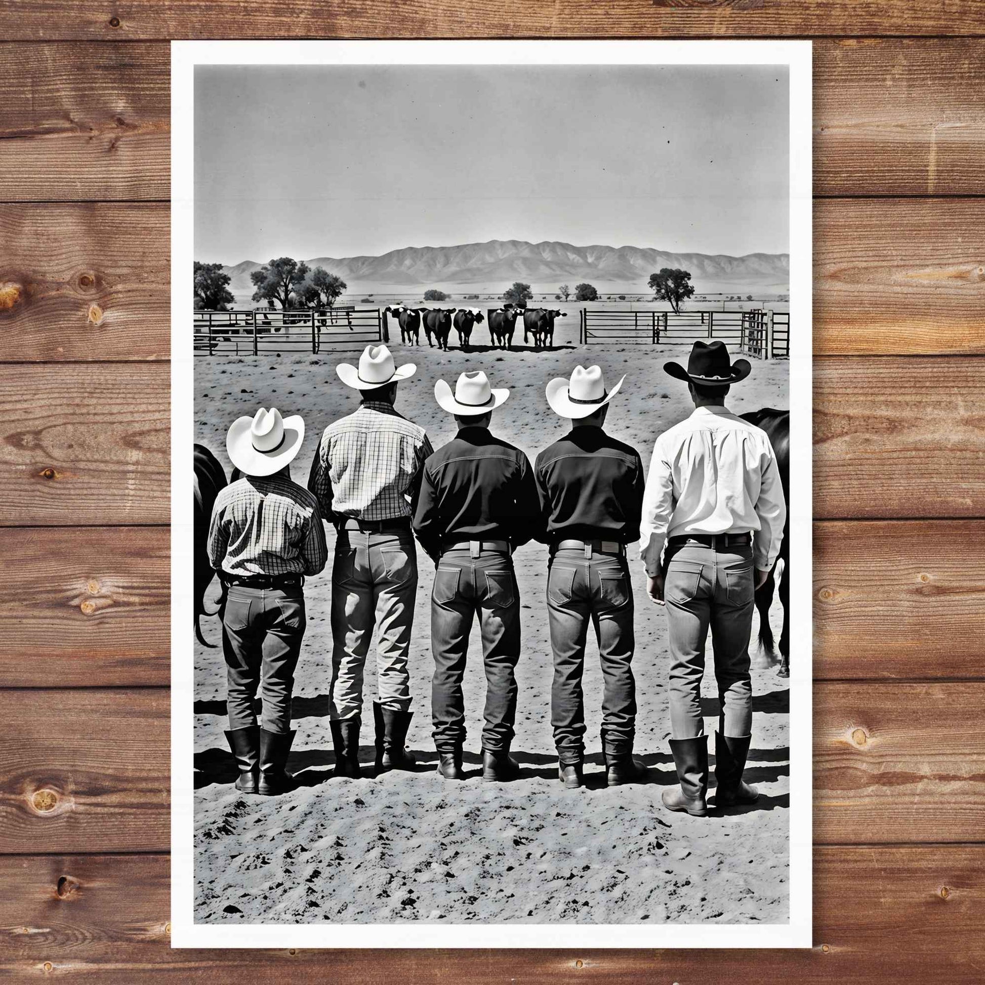 cowboy and cattle western picture
