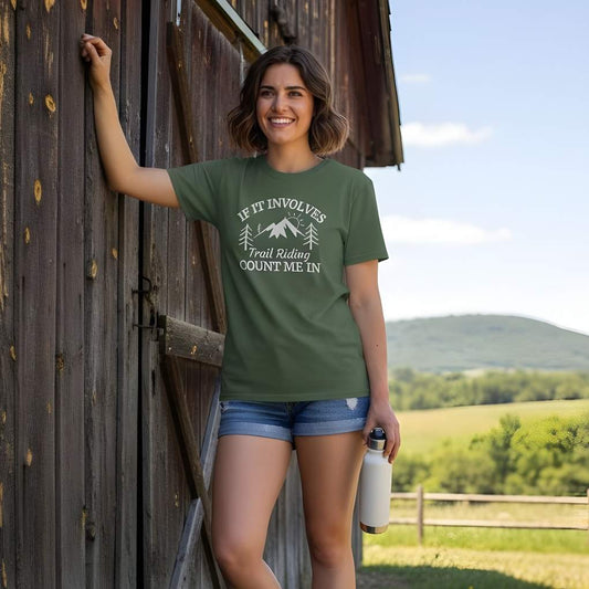 Count Me In T-Shirt for Horse Lovers, Trail Riding Tee for Horse Riders, Equestrian Apparel