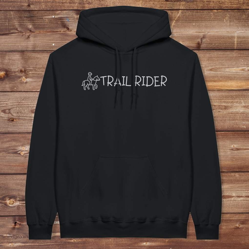 Black Trail Rider Hoodie for Horse Riders, Trail Riding Hoodie, Equestrian Wear