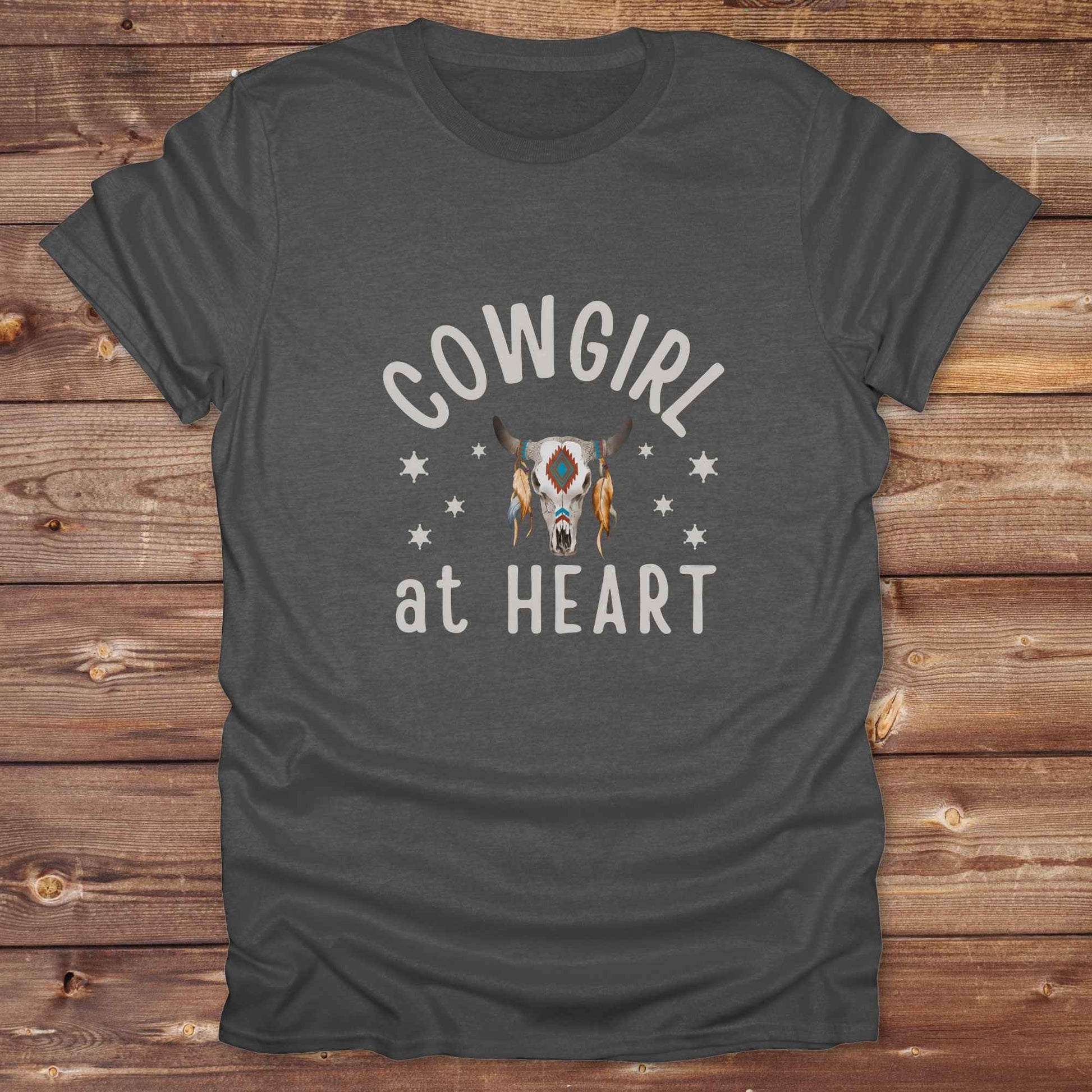 Fun western t-shirt for horse lovers and cowgirls. Western cowgirl graphic tee with horse design. Cowboy humor t-shirt for rodeo and country lovers. Horse lover funny t-shirt with western theme. Country style horse graphic tee for cowboys and cowgirls. Retro style funny western shirt for equestrians. Cute and funny country shirt with horse print. Southern cowgirl funny quote shirt for horse lovers. Cowgirl at Heart.