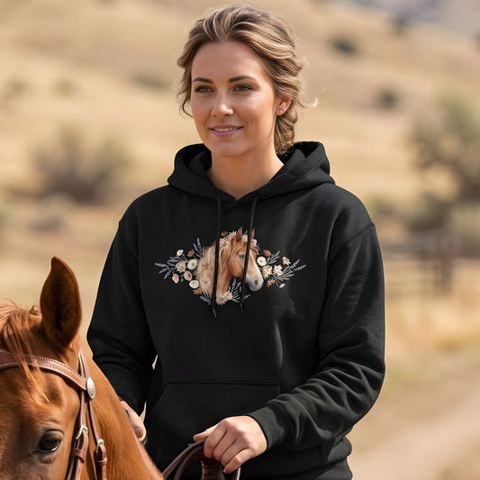 Wild and Free Hoodie for Horse Riders, Equestrian Hoodie Cozy Barn Wear, perfect gift for horse lovers