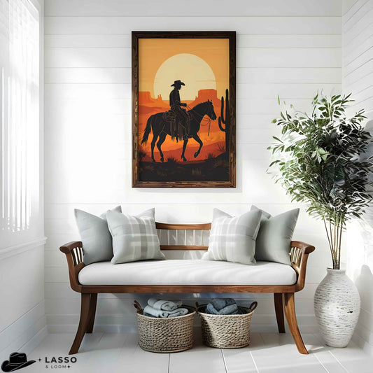 Boho Western Cowboy Print