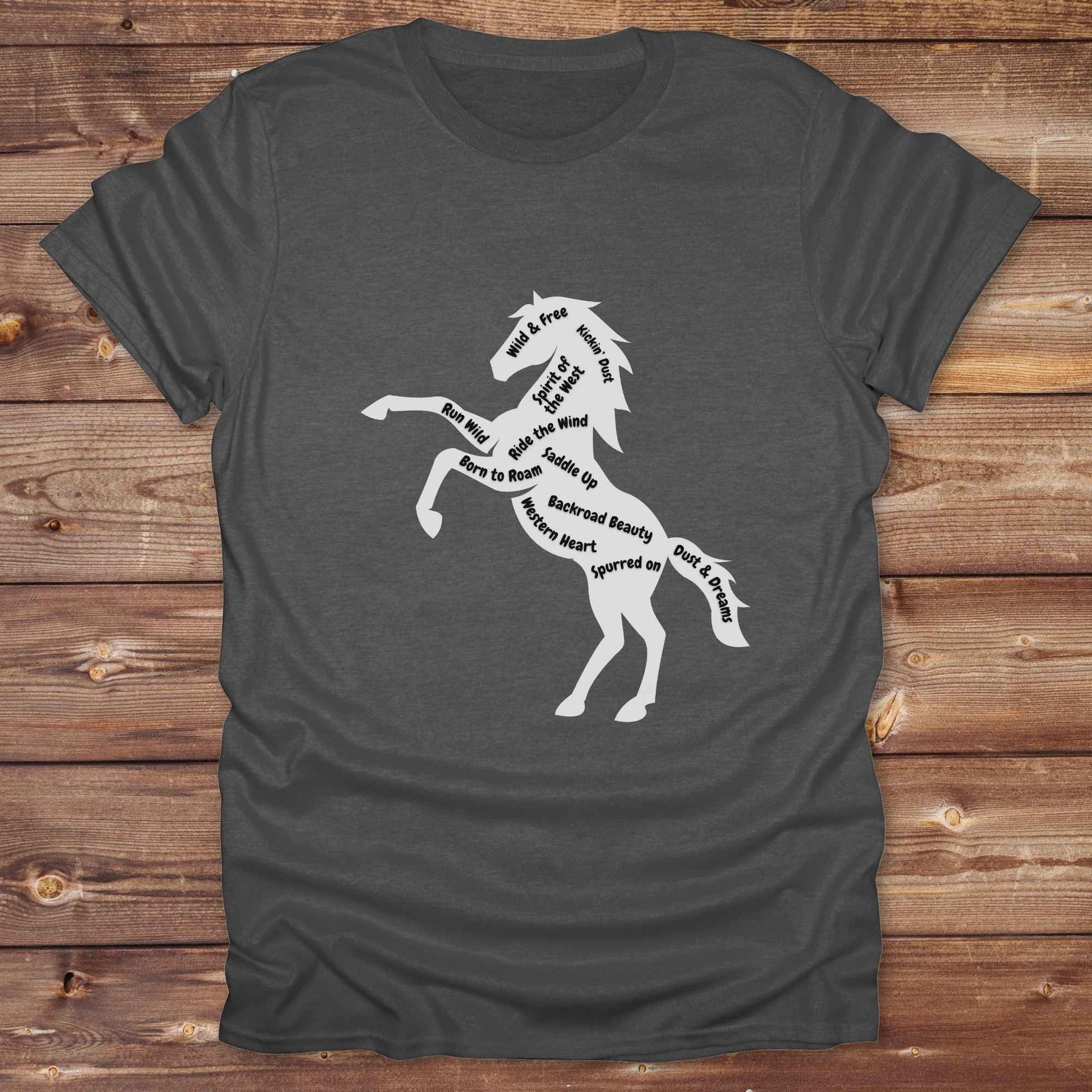 Fun western t-shirt for horse lovers and cowgirls. Western cowgirl graphic tee with horse design. Cowboy humor t-shirt for rodeo and country lovers. Horse lover funny t-shirt with western theme. Country style horse graphic tee for cowboys and cowgirls. Retro style funny western shirt for equestrians. Cute and funny country shirt with horse print. Southern cowgirl funny quote shirt for horse lovers. Wild and free horse.