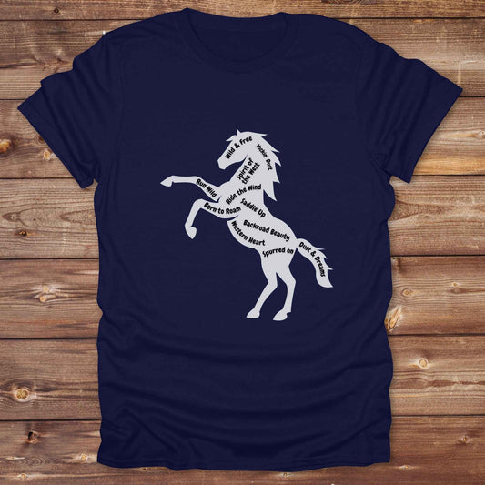 Fun western t-shirt for horse lovers and cowgirls. Western cowgirl graphic tee with horse design. Cowboy humor t-shirt for rodeo and country lovers. Horse lover funny t-shirt with western theme. Country style horse graphic tee for cowboys and cowgirls. Retro style funny western shirt for equestrians. Cute and funny country shirt with horse print. Southern cowgirl funny quote shirt for horse lovers. Wild and free horse.