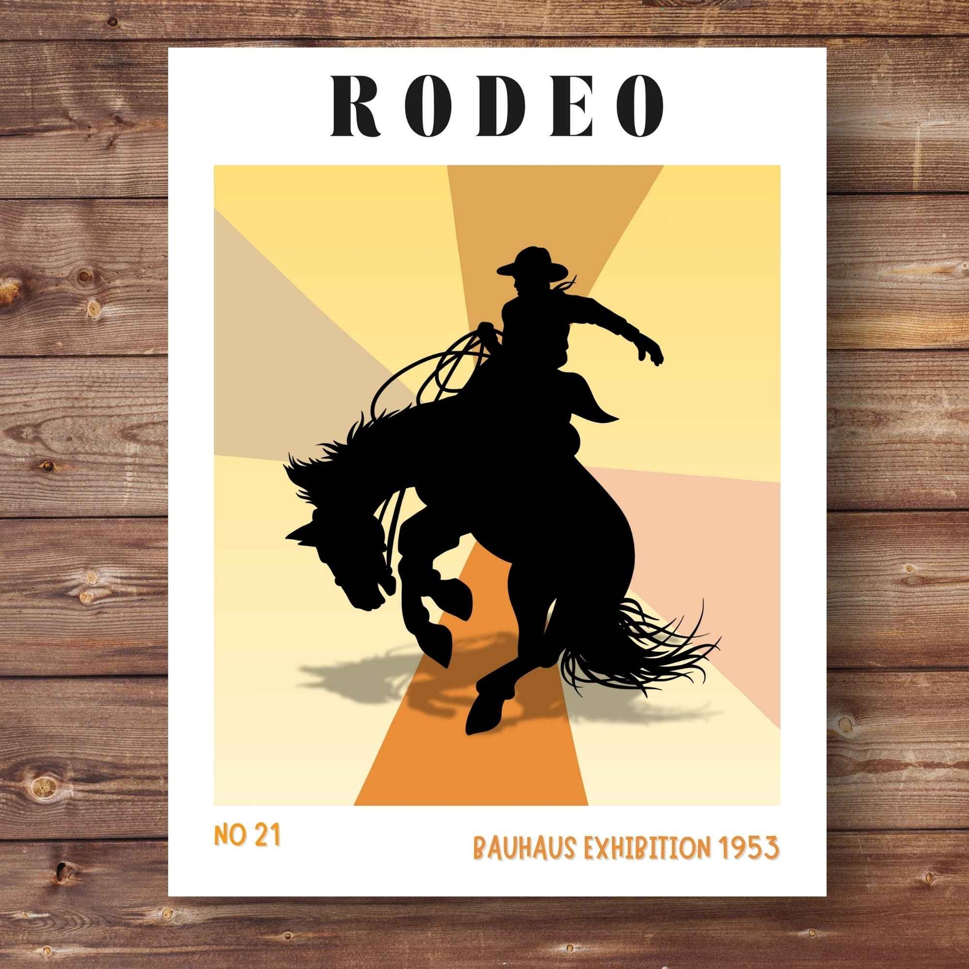 Rodeo Bauhaus Exhibition Poster. Cowboy print, Western Store, Rodeo Print