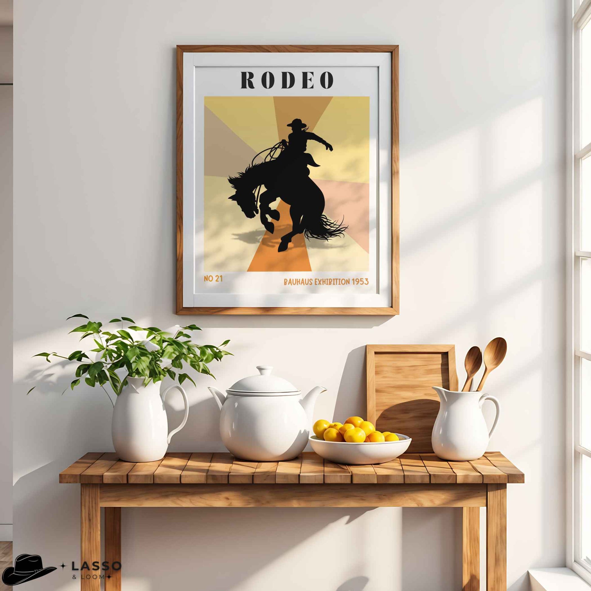 Rodeo Bauhaus Exhibition Poster. Cowboy print, Western Store, Rodeo Print