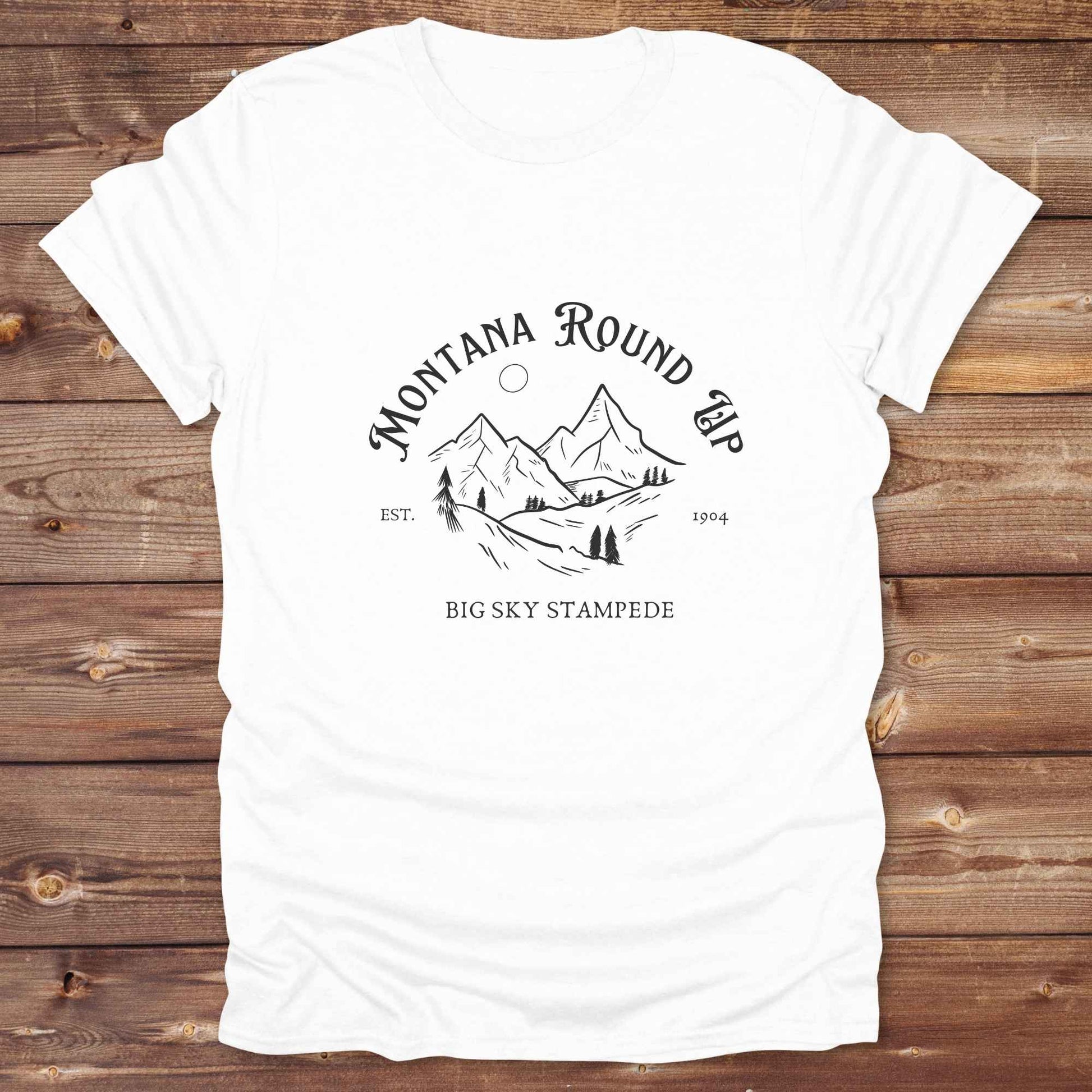 Fun western t-shirt for horse lovers and cowgirls. Western cowgirl graphic tee with horse design. Cowboy humor t-shirt for rodeo and country lovers. Horse lover funny t-shirt with western theme. Country style horse graphic tee for cowboys and cowgirls. Retro style funny western shirt for equestrians. Cute and funny country shirt with horse print. Southern cowgirl funny quote shirt for horse lovers. Montana round up big sky stampede.