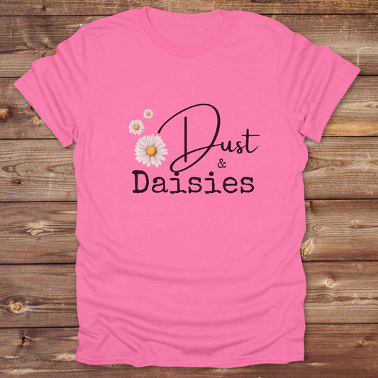 Fun western t-shirt for horse lovers and cowgirls. Western cowgirl graphic tee with horse design. Cowboy humor t-shirt for rodeo and country lovers. Horse lover funny t-shirt with western theme. Country style horse graphic tee for cowboys and cowgirls. Retro style funny western shirt for equestrians. Cute and funny country shirt with horse print. Southern cowgirl funny quote shirt for horse lovers. Dust and Daisies.