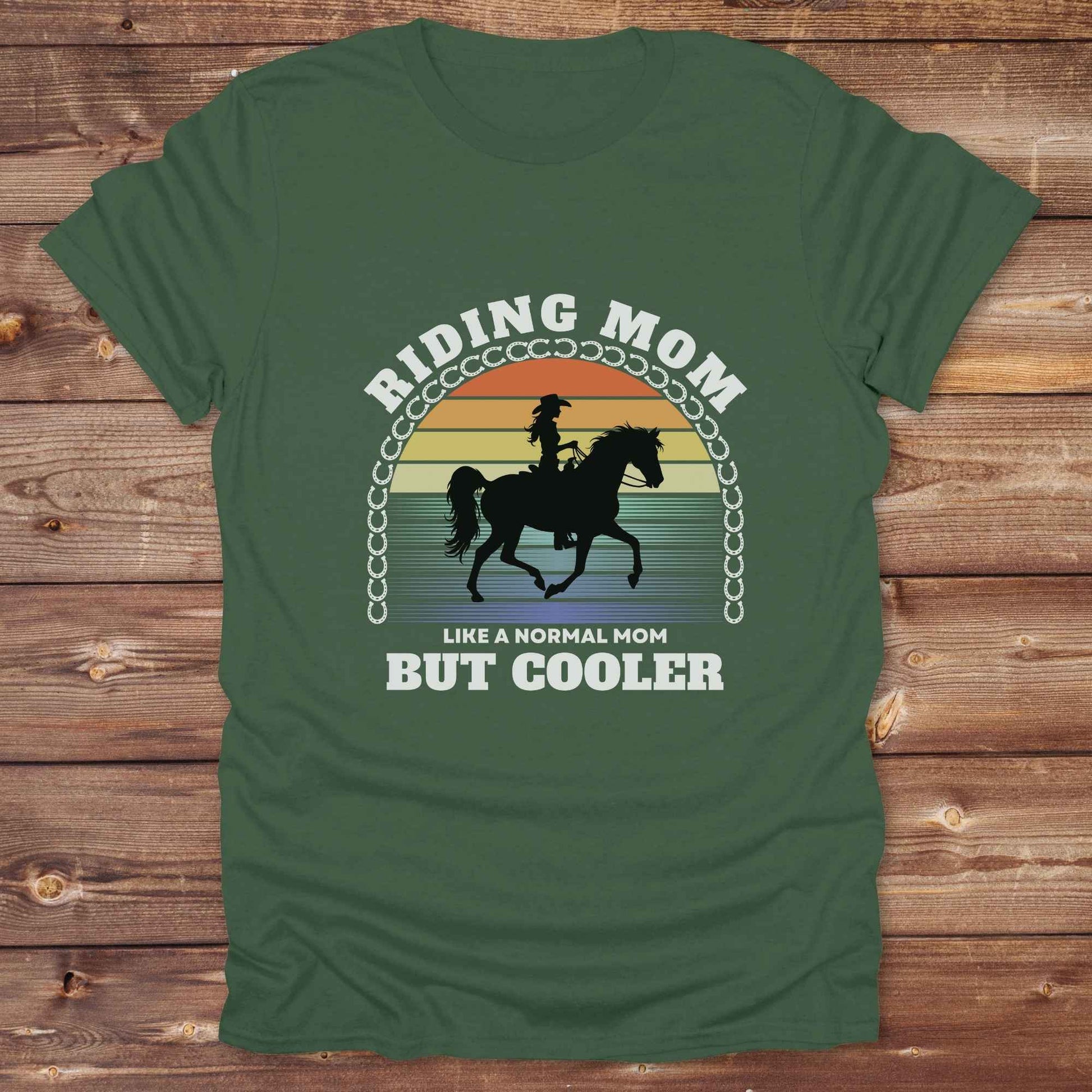 Fun western t-shirt for horse lovers and cowgirls. Western cowgirl graphic tee with horse design. Cowboy humor t-shirt for rodeo and country lovers. Horse lover funny t-shirt with western theme. Country style horse graphic tee for cowboys and cowgirls. Retro style funny western shirt for equestrians. Cute and funny country shirt with horse print. Southern cowgirl funny quote shirt for horse lovers. Riding mom but cooler.