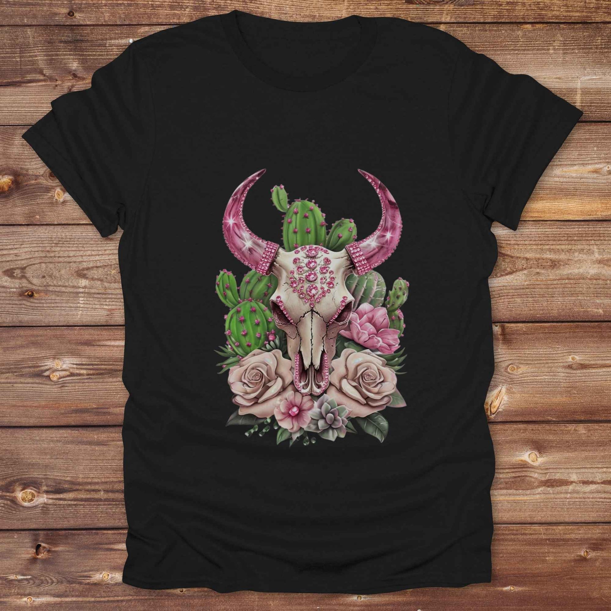 Fun western t-shirt for horse lovers and cowgirls. Western cowgirl graphic tee with horse design. Cowboy humor t-shirt for rodeo and country lovers. Horse lover funny t-shirt with western theme. Country style horse graphic tee for cowboys and cowgirls. Retro style funny western shirt for equestrians. Cute and funny country shirt with horse print. Southern cowgirl funny quote shirt for horse lovers. Pink Glam Longhorn Skull boho style.