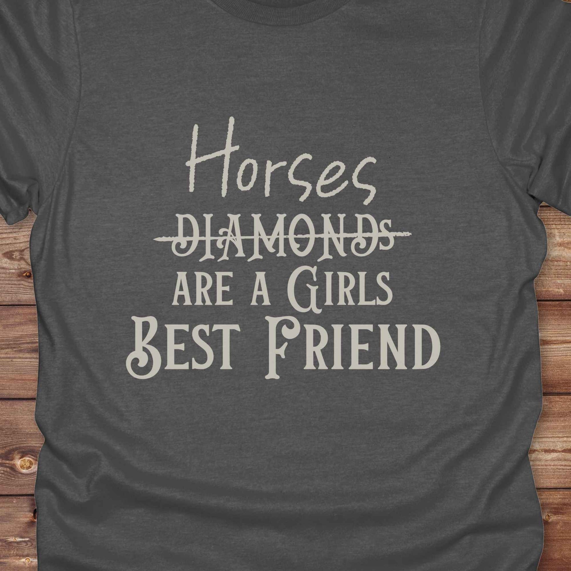 “Horses Are a Girl’s Best Friend” tee from Lasso and Loom is the perfect blend of sass and saddle ready style. Featuring a rustic hand lettered graphic with the word Diamonds cheekily crossed out, this cowgirl shirt celebrates equestrian passion in the most fashionable way. Ideal as a gift for horse lovers, western girls, and rural soul sisters. Whether you're trail riding, shopping small, or posting from the paddock, this shirt says what every horse girl already knows, diamonds don’t ride.