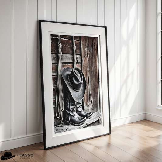 Cowboy Hat and Boots Print