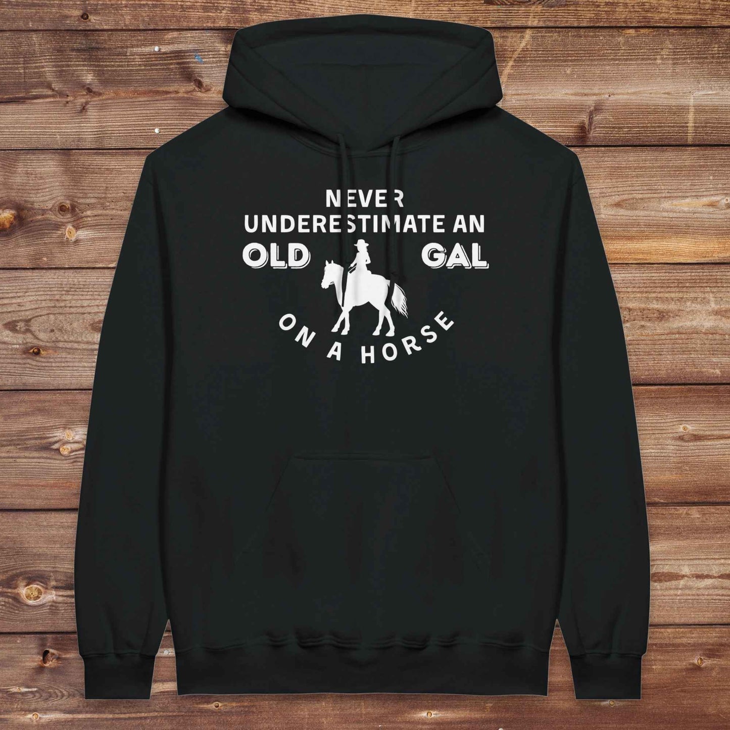 Never Underestimate an Old Gal on a Horse Hoodie