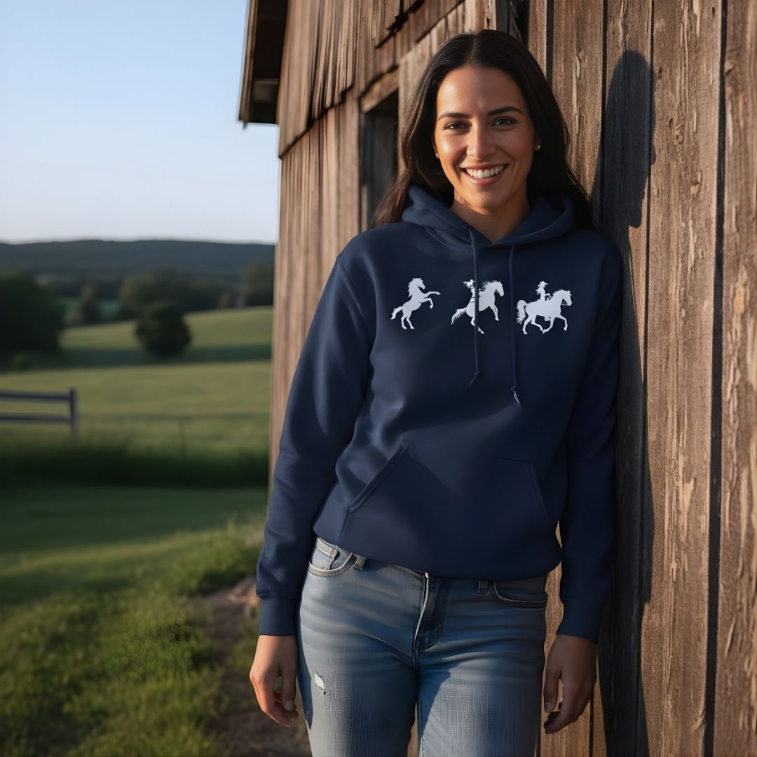 Evolution of a Cowgirl Hoodie, Western design, perfect gift for horse lover and rider