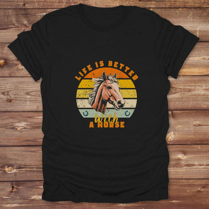 Fun western t-shirt for horse lovers and cowgirls. Western cowgirl graphic tee with horse design. Cowboy humor t-shirt for rodeo and country lovers. Horse lover funny t-shirt with western theme. Country style horse graphic tee for cowboys and cowgirls. Retro style funny western shirt for equestrians. Cute and funny country shirt with horse print. Southern cowgirl funny quote shirt for horse lovers. List of Things I Want. Life is better with a horse.