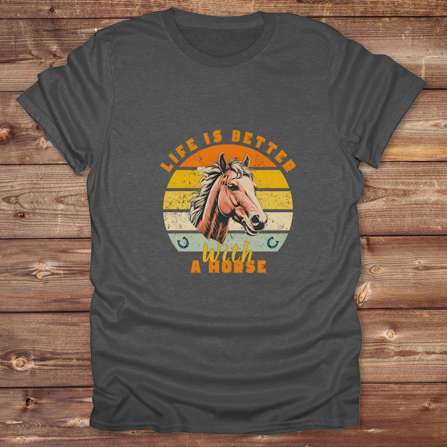 Fun western t-shirt for horse lovers and cowgirls. Western cowgirl graphic tee with horse design. Cowboy humor t-shirt for rodeo and country lovers. Horse lover funny t-shirt with western theme. Country style horse graphic tee for cowboys and cowgirls. Retro style funny western shirt for equestrians. Cute and funny country shirt with horse print. Southern cowgirl funny quote shirt for horse lovers. List of Things I Want. Life is better with a horse.