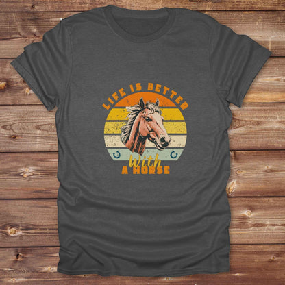 Fun western t-shirt for horse lovers and cowgirls. Western cowgirl graphic tee with horse design. Cowboy humor t-shirt for rodeo and country lovers. Horse lover funny t-shirt with western theme. Country style horse graphic tee for cowboys and cowgirls. Retro style funny western shirt for equestrians. Cute and funny country shirt with horse print. Southern cowgirl funny quote shirt for horse lovers. List of Things I Want. Life is better with a horse.