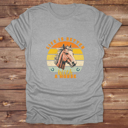 Fun western t-shirt for horse lovers and cowgirls. Western cowgirl graphic tee with horse design. Cowboy humor t-shirt for rodeo and country lovers. Horse lover funny t-shirt with western theme. Country style horse graphic tee for cowboys and cowgirls. Retro style funny western shirt for equestrians. Cute and funny country shirt with horse print. Southern cowgirl funny quote shirt for horse lovers. List of Things I Want. Life is better with a horse.