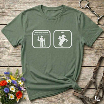 green Fun western t-shirt for horse lovers and cowgirls. Western cowgirl graphic tee with horse design. Cowboy humor t-shirt for rodeo and country lovers. Horse lover funny t-shirt with western theme. Country style horse graphic tee for cowboys and cowgirls. Retro style funny western shirt for equestrians. Cute and funny country shirt with horse print. Southern cowgirl funny quote shirt for horse lovers. Age appropriate hobbies.